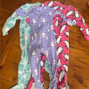 Carter's 3 Pack Footed Pajamas - Girls Size 2T